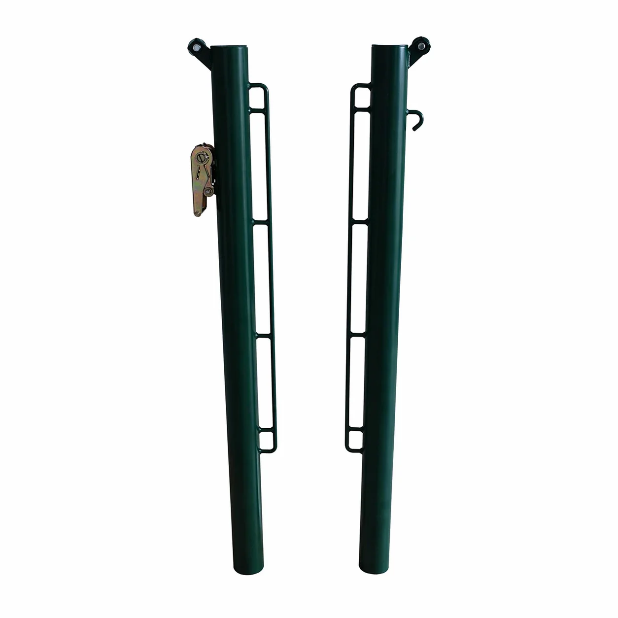 NFINITE SPORT – Jeu de 2 Poteaux de Tennis Fixes Acier Laqué Section Ronde Ø 80mm – Ancrage Béton – Pots Non Inclus